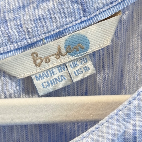Woman's Button Up Back, Light Blue Top, Size 16, Boden - Picture 9 of 14